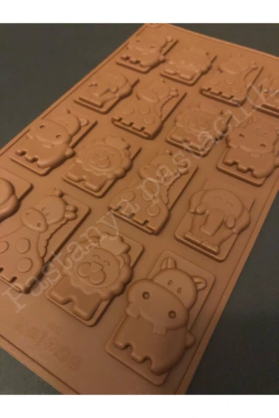 PASTANYA Çikolata Büskivi Kalıbı Hayvan Safarai Desenli - 3