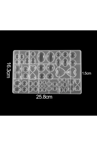 Siliko World Epoksi Silikon Kalıp Yuvarlak, Gözyaşı Damlası, Kare, Oval, Kalp Reçine Takı Şekilleri - 3