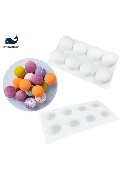 Siliko World Silikon Kek Pasta Sabun Ve Mum Kalıbı Küre Şekilli 8'li - 2