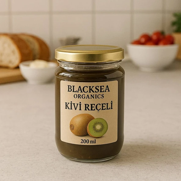 Doğal Kivi Reçeli 200 ml  Katkısız  Geleneksel Yöntemlerle Hazırlanmış  BlackSea Organics - Resim 2