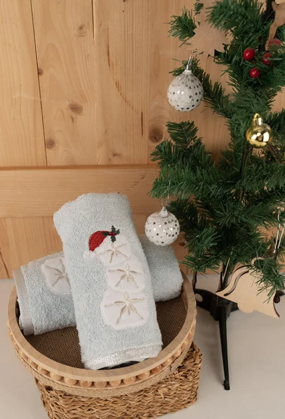 Pamuklu 2'li 40x70 cm Modern & Şık Hediyelik Havlu Seti Baveno - Resim 7