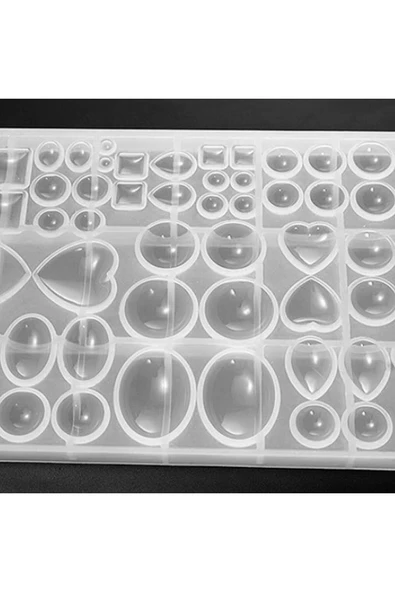 Siliko World Epoksi Silikon Kalıp Yuvarlak, Gözyaşı Damlası, Kare, Oval, Kalp Reçine Takı Şekilleri - 4
