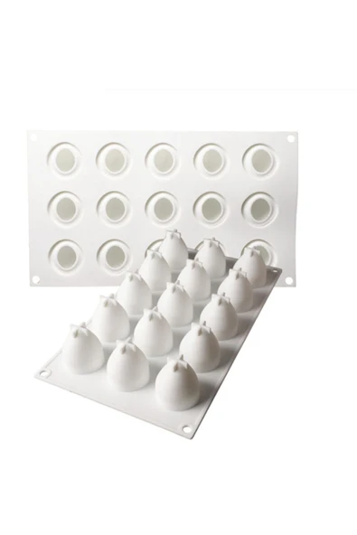 Siliko World Çilek Desenli Silikon Kek Jöle Sabun Çikolata Mum Kek Kalıbı - 7