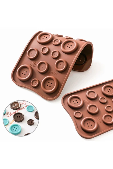 Siliko World Silikon Çikolata Kalıbı Düğme Desenli - 3