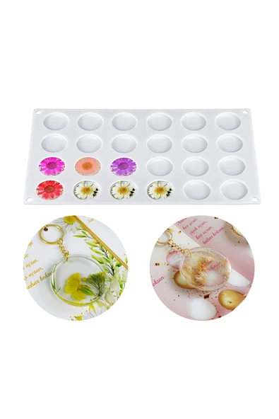 Siliko World Silikon Epoksi Çoklu Daire Anahtarlık Kolye Mum Ve Mühür Kalıbı