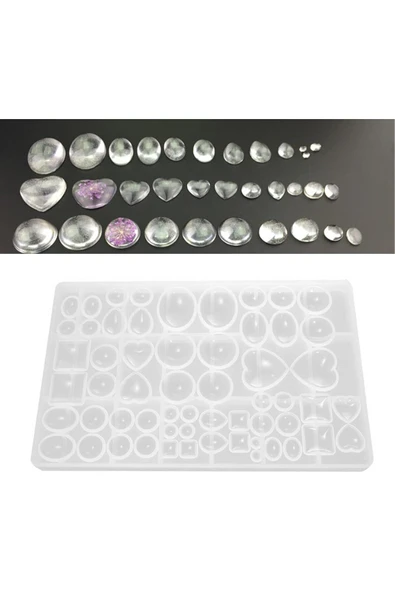 Siliko World Epoksi Silikon Kalıp Yuvarlak, Gözyaşı Damlası, Kare, Oval, Kalp Reçine Takı Şekilleri - 8