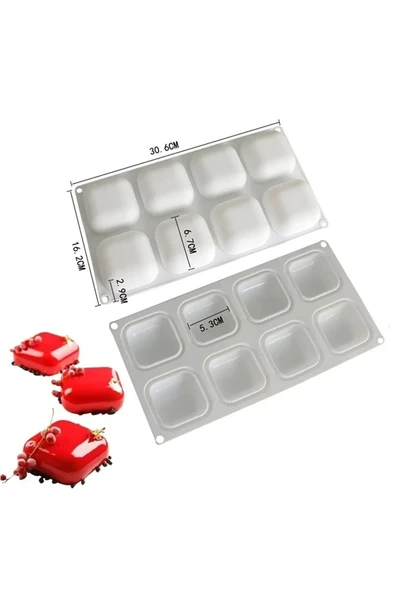 Siliko World Profesyonel Kare Şekilli Silikon Sabun Muffin Pasta Çikolata Kek Kalıbı ürün görseli