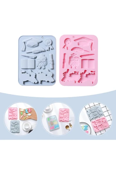 Siliko World Çikolata Epoksi Sabun Mum Jelibon Şeker Hamuru Silikon Kalıp - 4