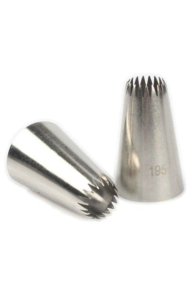 Siliko World Paslanmaz Çelik Krema Sıkma Torbası Ucu (Şanti Torbası Ucu, Duy) 1 Adet + 4 Adet Şanti Torbası - 2