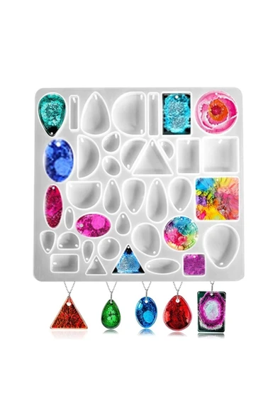 Siliko World Epoksi Reçine Silikon Kalıp Küpe Kolye Anahtarlık Kalıbı