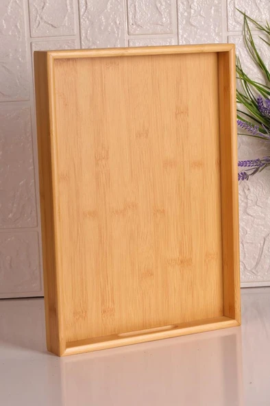 Bambum Marbella - Bambu Desenli Tepsi Orta - Resim 2