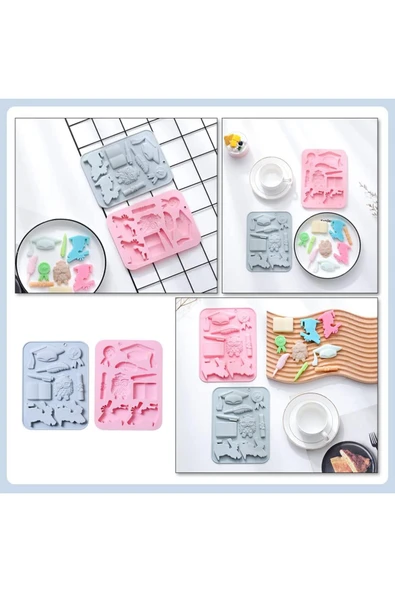 Siliko World Çikolata Epoksi Sabun Mum Jelibon Şeker Hamuru Silikon Kalıp - 3