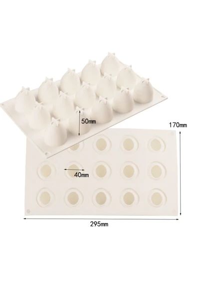 Siliko World Çilek Desenli Silikon Kek Jöle Sabun Çikolata Mum Kek Kalıbı - 5