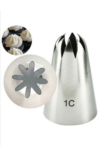 Siliko World Paslanmaz Çelik Krema Sıkma Torbası Ucu (Şanti Torbası Ucu, Duy) 1 Adet + 4 Adet Şanti Torbası