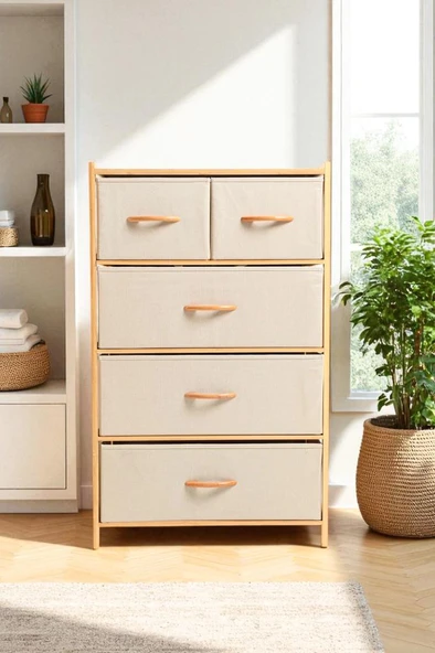PTTAVM: Digithome Bambu 5 Çekmeceli Dolap Organizer Çok Amaçlı