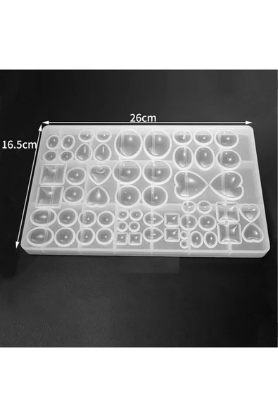 Siliko World Epoksi Silikon Kalıp Yuvarlak, Gözyaşı Damlası, Kare, Oval, Kalp Reçine Takı Şekilleri - 6