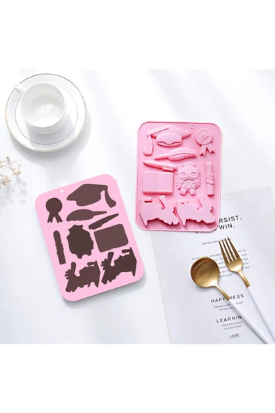 Siliko World Çikolata Epoksi Sabun Mum Jelibon Şeker Hamuru Silikon Kalıp - 6