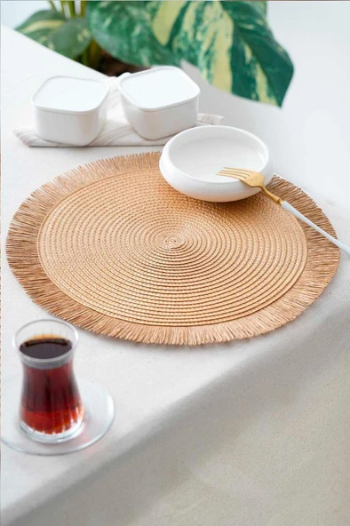 Digithome Acar 6’lı Amerikan Servisi Supla Yuvarlak Kahverengi 38 Cm – ACR-286/20