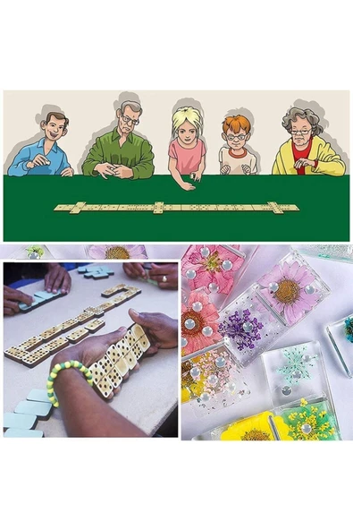 Siliko World Epoksi Domino Taşları Silikon Kalıbı 2 Parça - 7