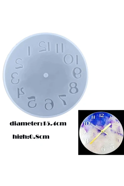 Siliko World Silikon Epoksi Reçine Kalıp Saat Kalıbı 15,5cm - Resim 4