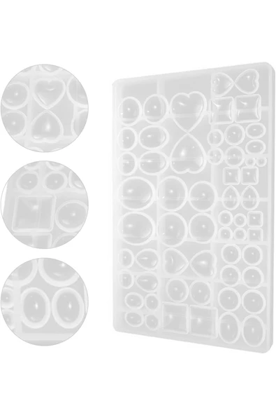 Siliko World Epoksi Silikon Kalıp Yuvarlak, Gözyaşı Damlası, Kare, Oval, Kalp Reçine Takı Şekilleri - 7