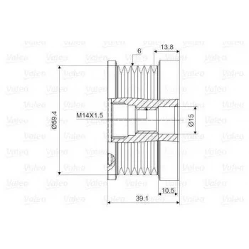 Hyundaı Alternator Kasnagı Gergi (rulmanı) Accent Era Getz Matrıx 1,5crdi 02> (6 Kanal) - Valeo 588076 ürün görseli