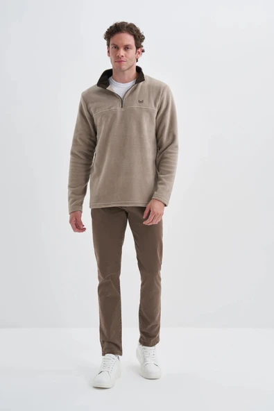 Cazador Yarım Balıkçı Yaka Kalın Polar Regular Fit Sweatshirt-56320 ürün görseli 1