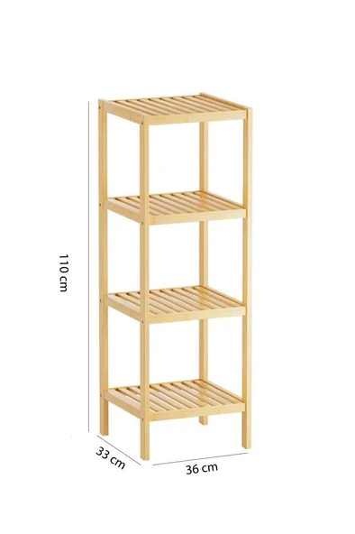Digithome Bambu 4 Raflı Çok Amaçlı Organizer Mutfak Rafı Banyo Düzenleyici Raf Mio-003 - 3