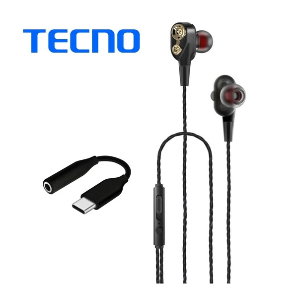Tecno Hot Beats 3D Hifi 4 Hoparlörlü 3.5mm Jack Girişli Type-C Dönüştürücülü Mikrofonlu Kulaklık Siyah J2UC10 - 4