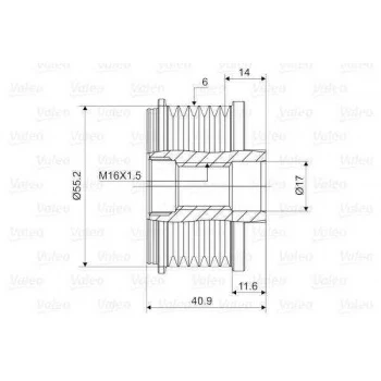 Renault Alternator Kasnagı Ducter Logan Sandero 1,6 16v Micra Note Clio II / III Laguna Megane 1,5dci 10> - Valeo 588005 ürün görseli 1