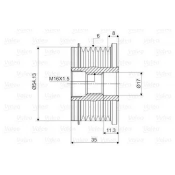 Psa Alternator Kasnagı (rulmanlı) Berlingo C2 C3 C4 C5 Jumper Xsara Partner Ducato Partner Boxer P308 P3 - Valeo 588003 ürün görseli 1