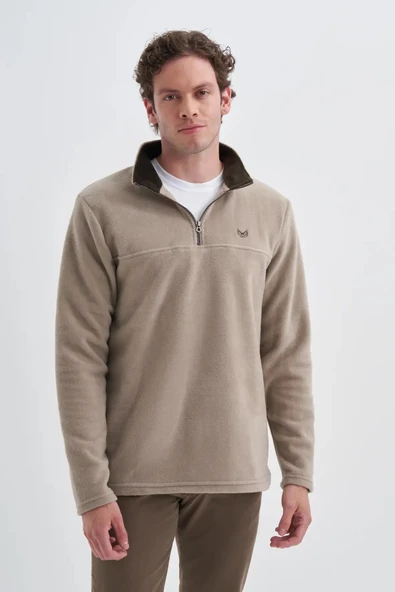 Cazador Yarım Balıkçı Yaka Kalın Polar Regular Fit Sweatshirt-56320 - Resim 2