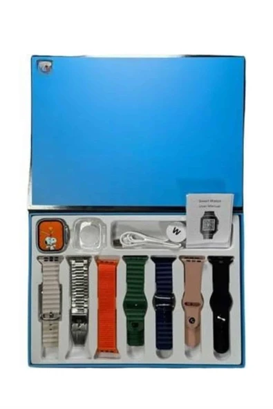 Akıllı Saat 7 Kordon Hediyeli Takvim Alarm Nabız Ölçer Bildirim Görme Sesli Görüşme - Resim 5