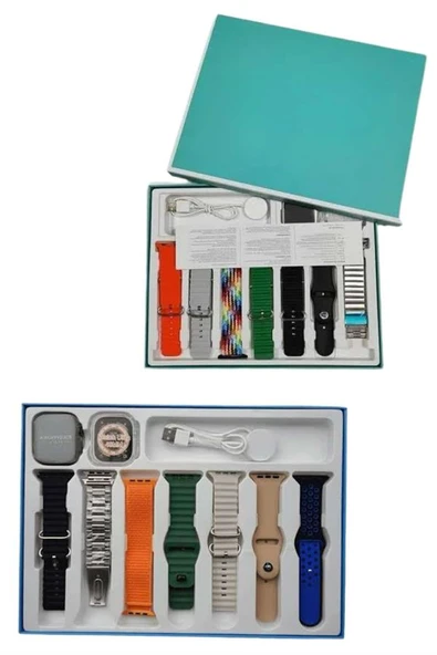 7 Kordonlu Unisex Akıllı Saat Çoklu Kordon Seçeneği Amoled Ekran - Resim 3