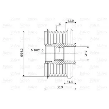 Psa Alternator Kasnagı (rulmanlı) Berlingo III Partner Tepe C4 Picasso 1,6hdi Berlingo II 2,0hdi 1,6hdi - Valeo 588002 ürün görseli 1