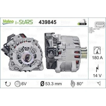 Psa Alternator Start Stop 12v 180a Berlingo C4 C5 P208 P3008 Partner Tepee 1,6 Hdi 11> İs - Valeo 439845 - Resim 1
