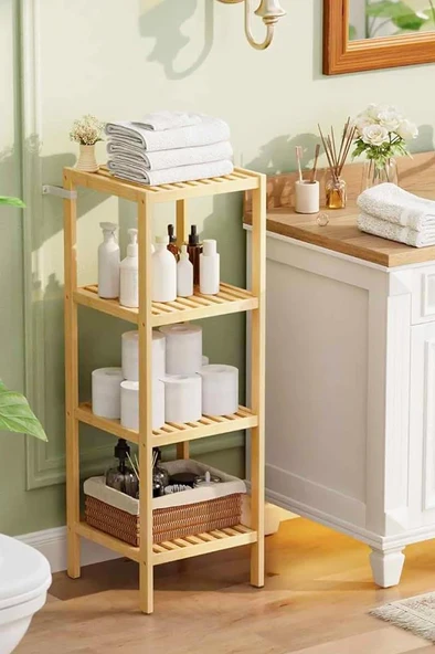 Digithome Bambu 4 Raflı Çok Amaçlı Organizer Mutfak Rafı Banyo Düzenleyici Raf Mio-003 - 2