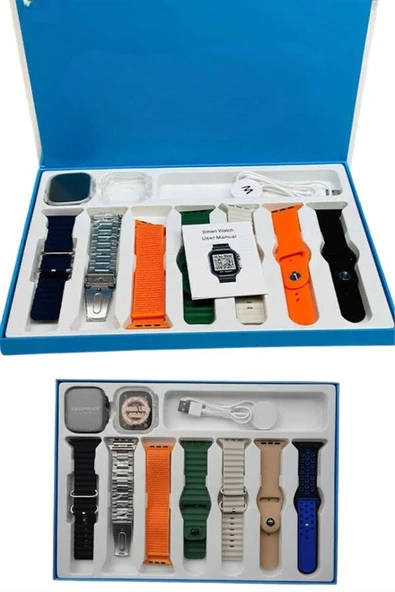 Akıllı Saat 7 Kordon Hediyeli Takvim Alarm Nabız Ölçer Bildirim Görme Sesli Görüşme - Resim 3