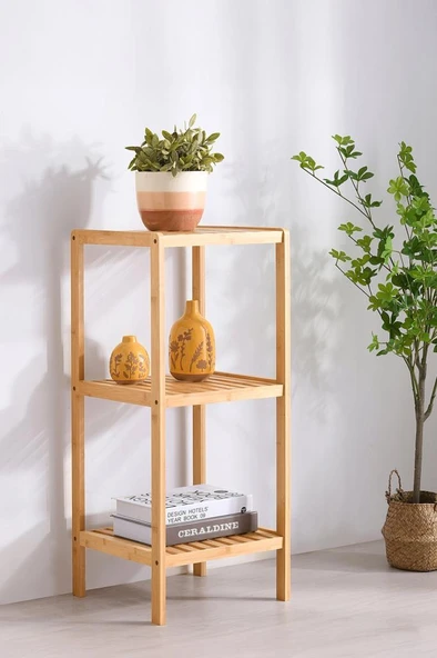 Digithome Bambu 3 Raflı Çok Amaçlı Organizer Mutfak Rafı Banyo Düzenleyici Raf Mio-004