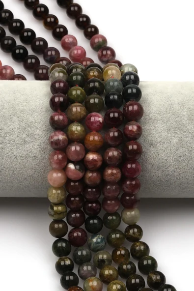 Renkli Turmalin (AAA Kalite) Doğaltaş Dizi 8 mm Küre Kesim ürün görseli