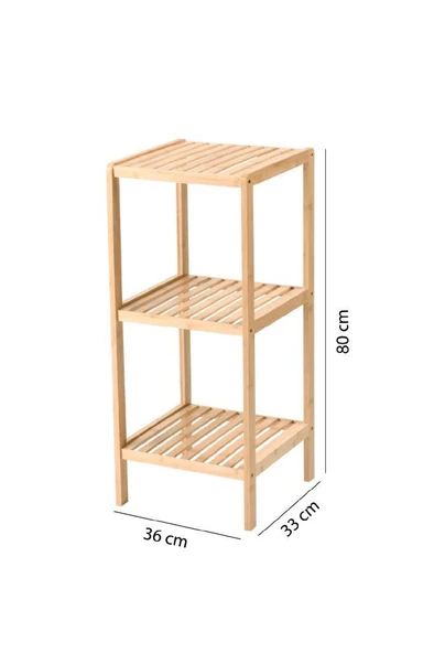 Digithome Bambu 3 Raflı Çok Amaçlı Organizer Mutfak Rafı Banyo Düzenleyici Raf Mio-004 - 4