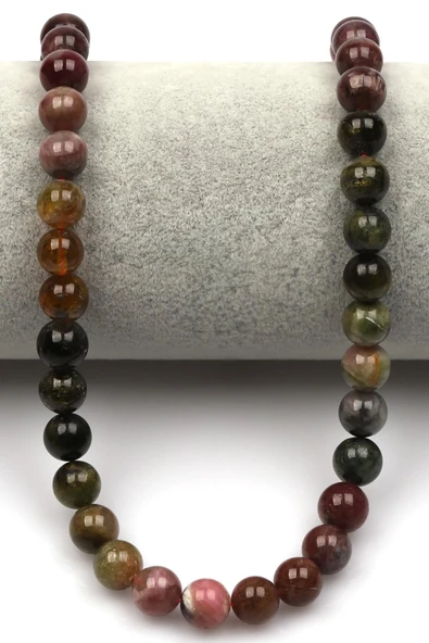 Renkli Turmalin (AAA Kalite) Doğaltaş Dizi 8 mm Küre Kesim - Resim 2