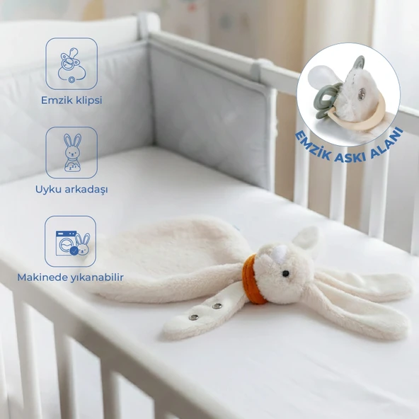 Babyjem Emzik Askılı Tavşan Uyku Arkadaşı Taş ürün görseli 1