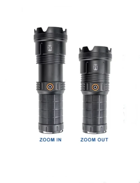 GP-291 20000 Lümen Lazer Etkili Profesyonel El Feneri Zoomlu - 5 Mod (Geceyi Gündüze Çevirir ) - Resim 3