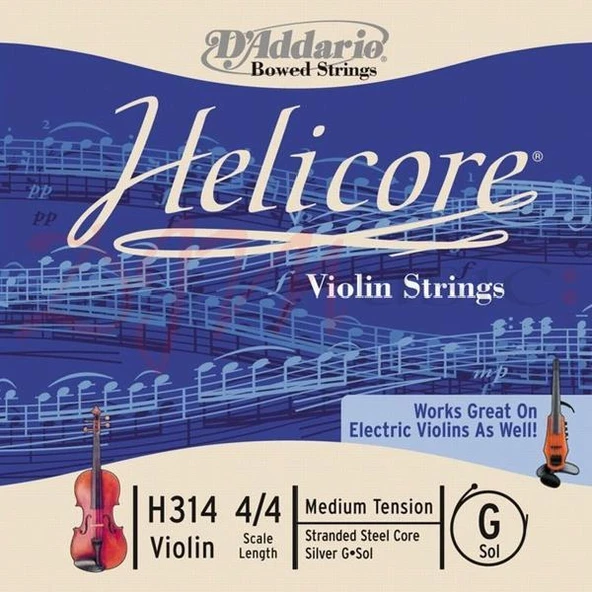 DADDARIO H314 KEMAN TEK TEL, HELICORE, 4/4, G-(SOL),MEDIUM ürün görseli