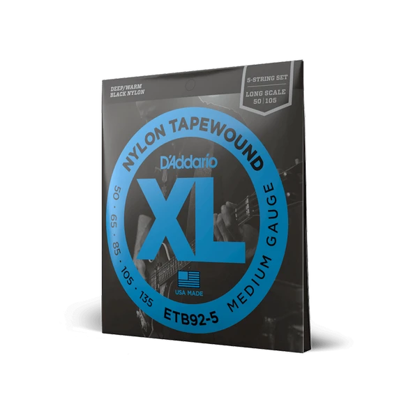 DADDARIO ETB92 BASS GİTAR TEL SETİ, 5 TELLİ, 50-105, XL NYLON TAPEWOUND, MEDIUM - Resim 3