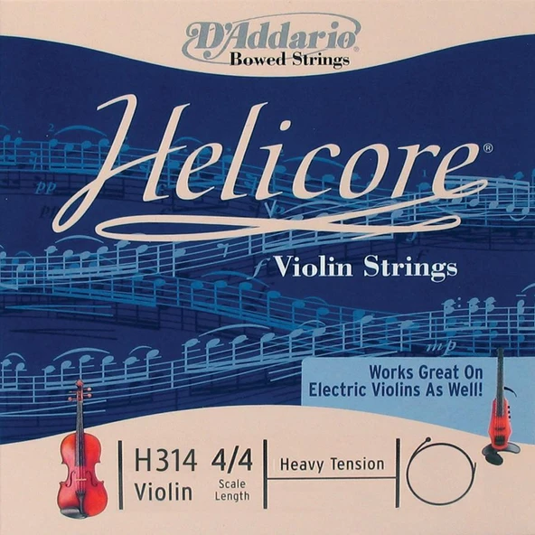 DADDARIO H314H KEMAN TEK TEL, HELICORE, 4/4, G-(SOL), HEAVY ürün görseli