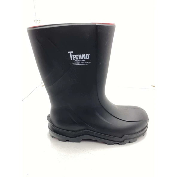 Techno Boots Poliüretan Soğuğa Dayanıklı Kısa Siyah Çizme - 3