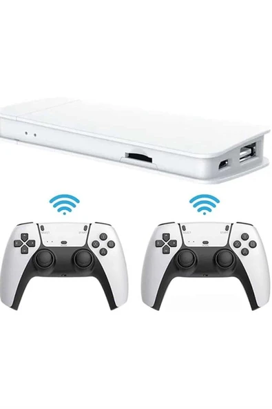 3D Çift Oyun Kollu 4K HD Ekran Nostaljik 20.000 Oyunlu Beyaz Game Box - 5