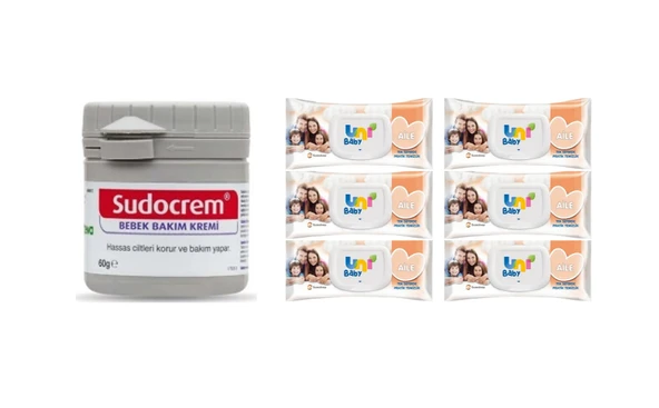 Bebek Bakım Seti | Sudocrem 60g + Uni Baby Islak Mendil 6x90’lı